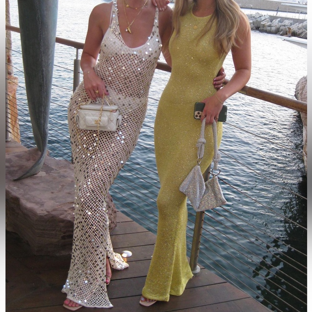 Sequin crochet dress